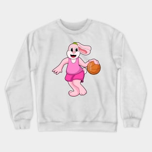 Rabbit at Basketball Sports Crewneck Sweatshirt